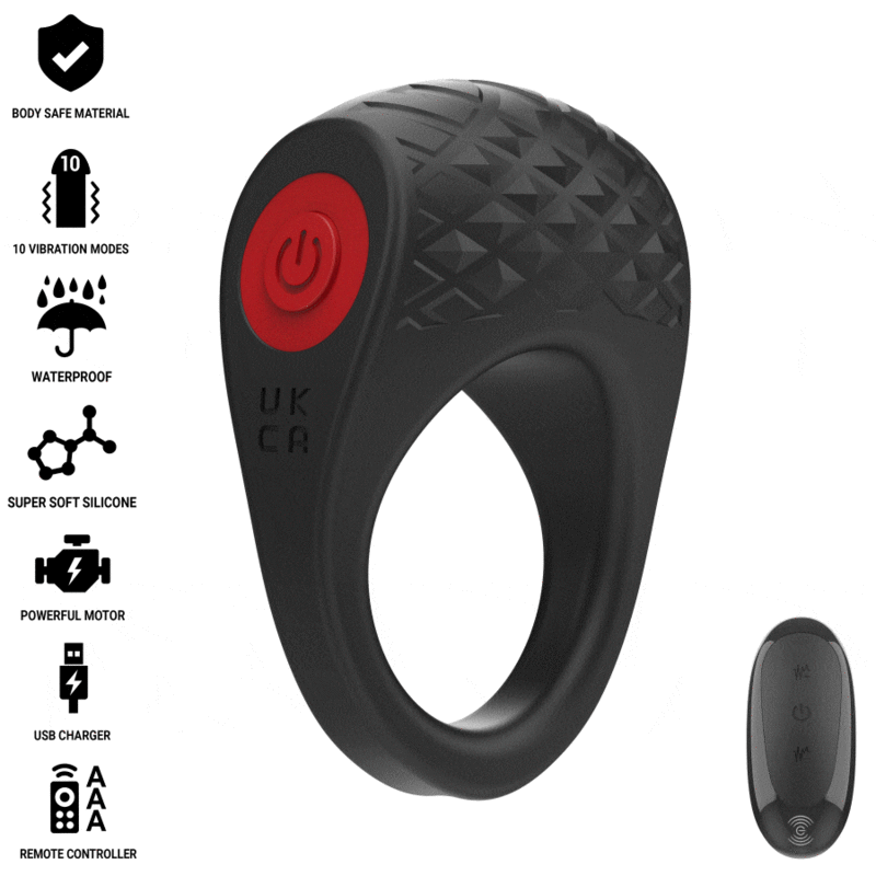 INTENSIV - KLÖVERVIBRATOR PENISRING 10 VIBRATIONER SVART