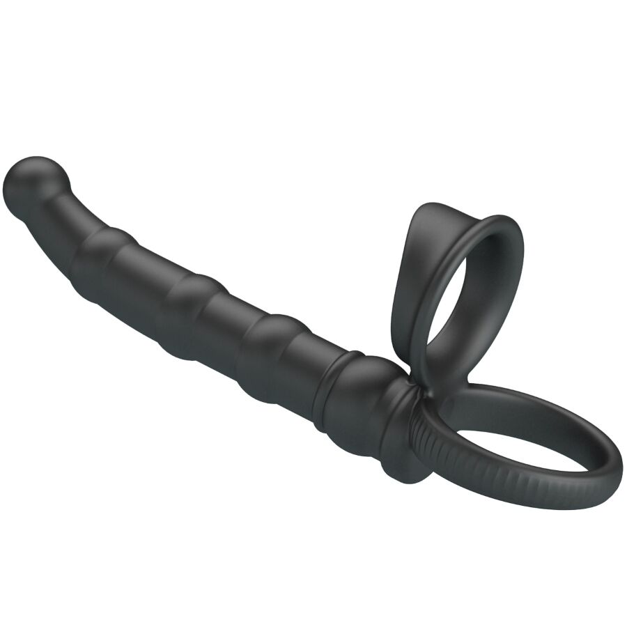 PRETTY LOVE - TATUM VIBRATING PENIS RING WITH PLUG 10 VIBRATIONS BLACK - Bild 2