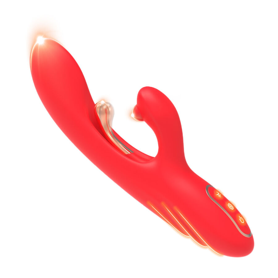 Alternative view of ARMONY - G-SPOT AND CLITORIS STIMULATOR VIBRATOR WITH OSCILLATING TONGUE RED