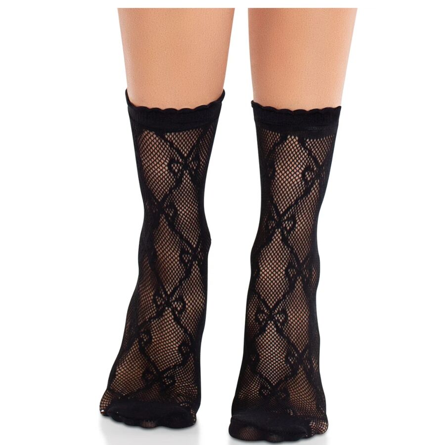 LEG AVENUE - BLACK LACE BOW LACE SOCKS - Bild 3