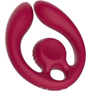 Snail Vibe Gizi Duo Couples Burgundy – stimulator, fjärrstyrd, vinröd