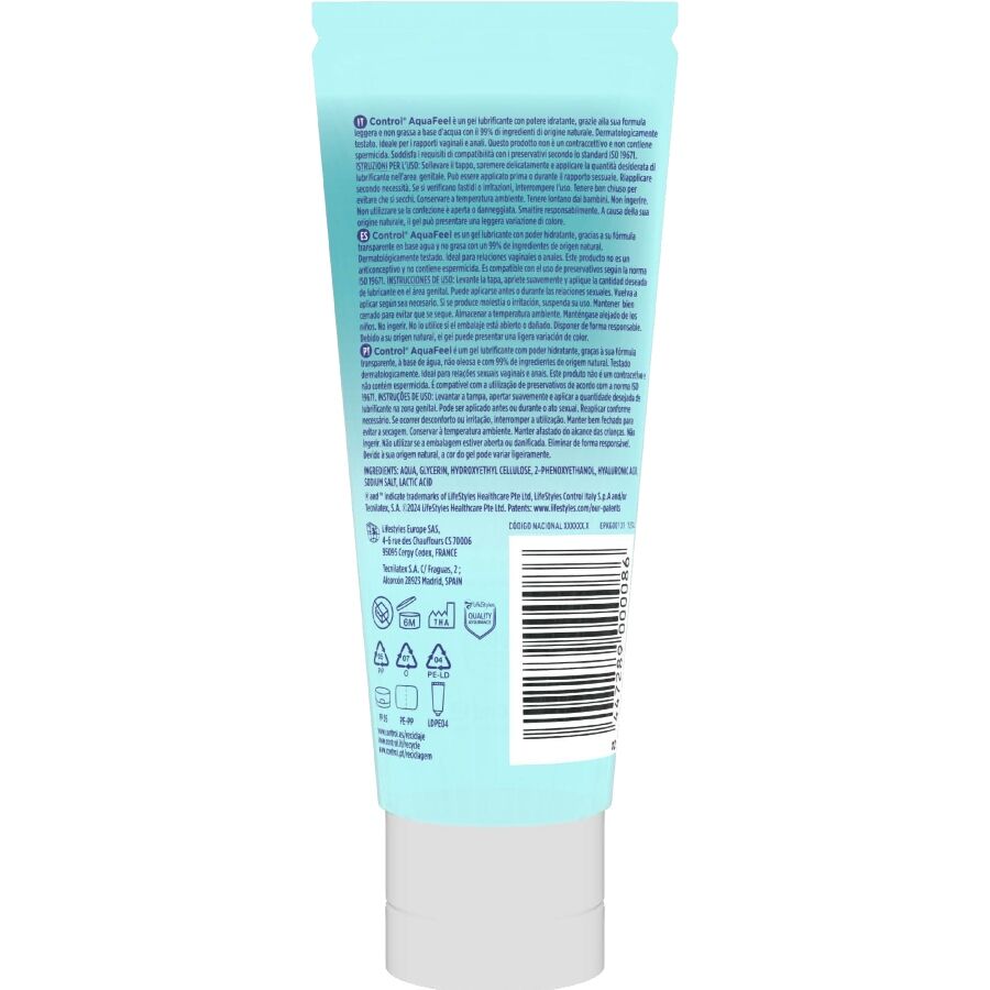 CONTROL - AQUAFEEL LUBRICANT WITH HYALURONIC ACID 80 ML - Image 2