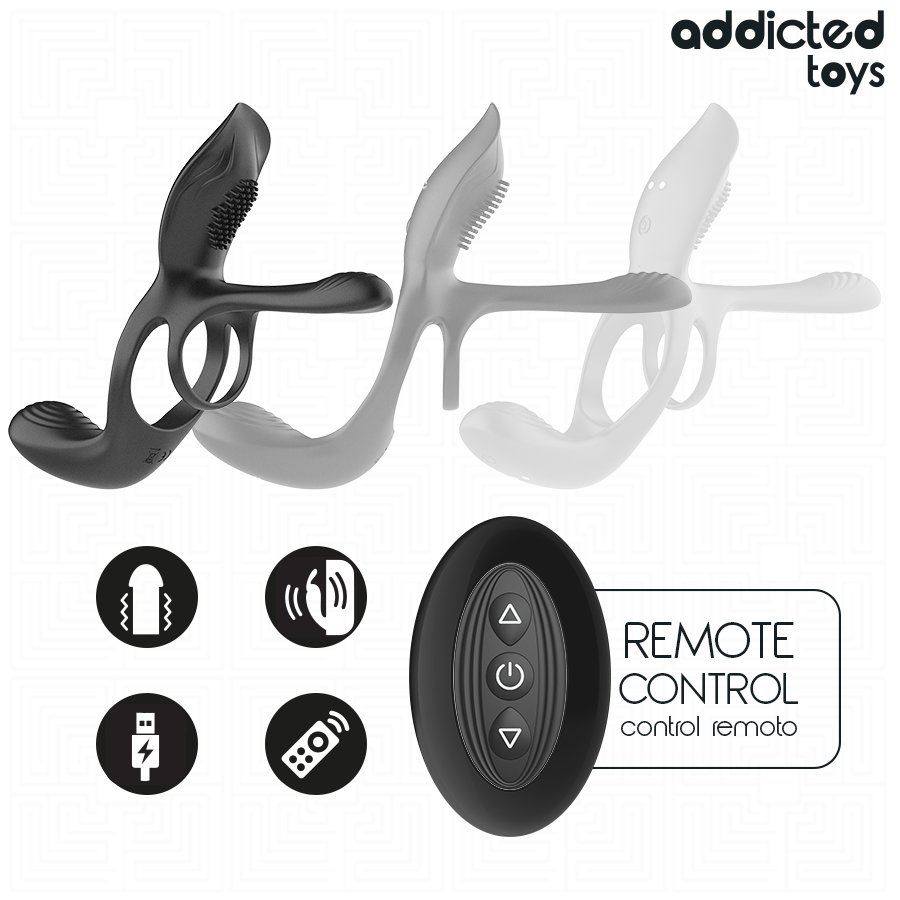 ADDICTED TOYS - DOUBLE PENIS RING WITH CLITORAL STIMULATOR - Bild 3