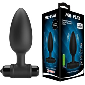 Mr Play Super Power – vibrerande analplugg, svart