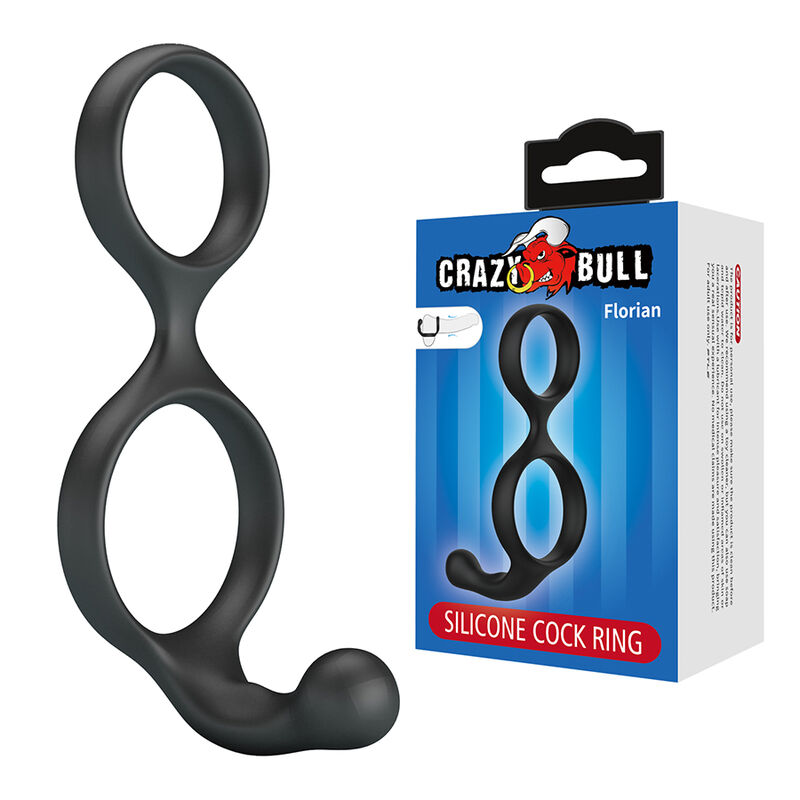 CRAZY BULL - FLORIAN DOUBLE COCK AND BALL RING BLACK - Bild 2