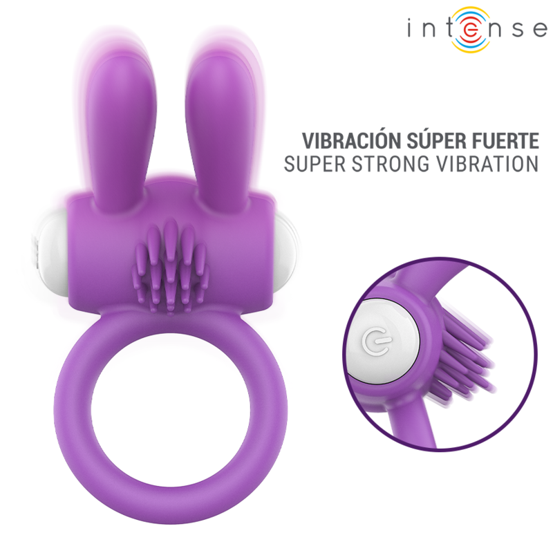 INTENSE - HOPPS VIBRATING PENIS RING WITH CLITORAL STIMULATION PURPLE - Bild 3