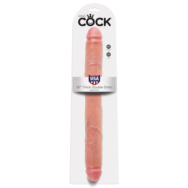 KING COCK - TJOCK DUBBELDILDO KÖTT 40,6 CM