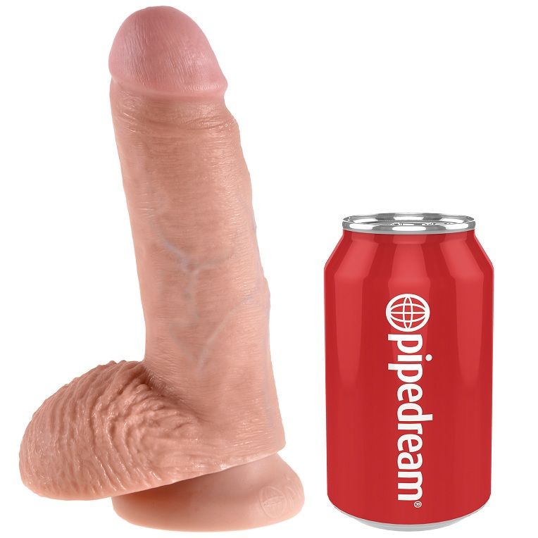 KING COCK - 7 DILDO FLESH WITH BALLS 17.8 CM - Bild 3