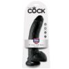 KING COCK - DILDO BLACK WITH BALLS 22.9 CM