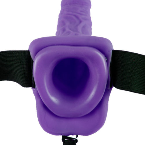 FETISH FANTASY SERIES - SERIES 7 HOLLOW STRAP-ON VIBRATING WITH BALLS 17.8CM PURPLE - Image 4