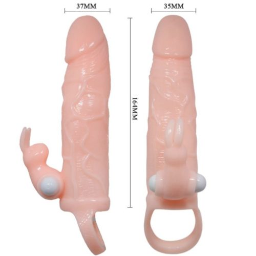 BAILE - BRAVE MAN PENIS COVER WITH RABBIT AND DOUBLE ENGINE FLESH 16.5 CM - Bild 5