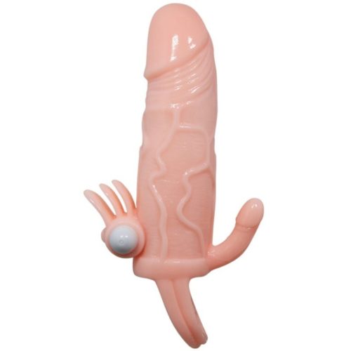 BAILE - BRAVE MAN PENIS COVER WITH CLIT AND ANAL STIMULATION FLESH 16.5 CM - Image 3