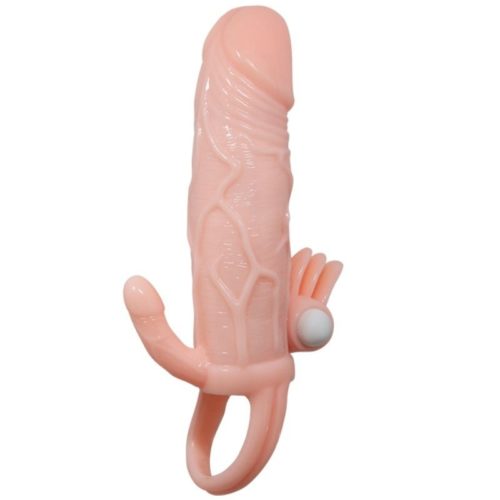 BAILE - BRAVE MAN PENIS COVER WITH CLIT AND ANAL STIMULATION FLESH 16.5 CM - Image 4