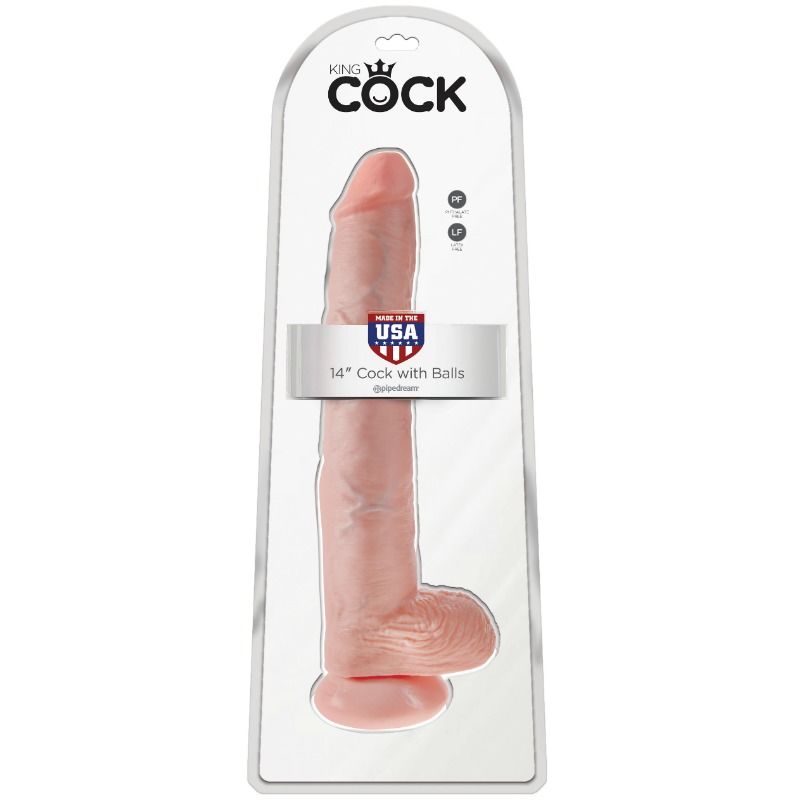 KING COCK - DILDO WITH BALLS 35.6 CM FLESH - Image 2