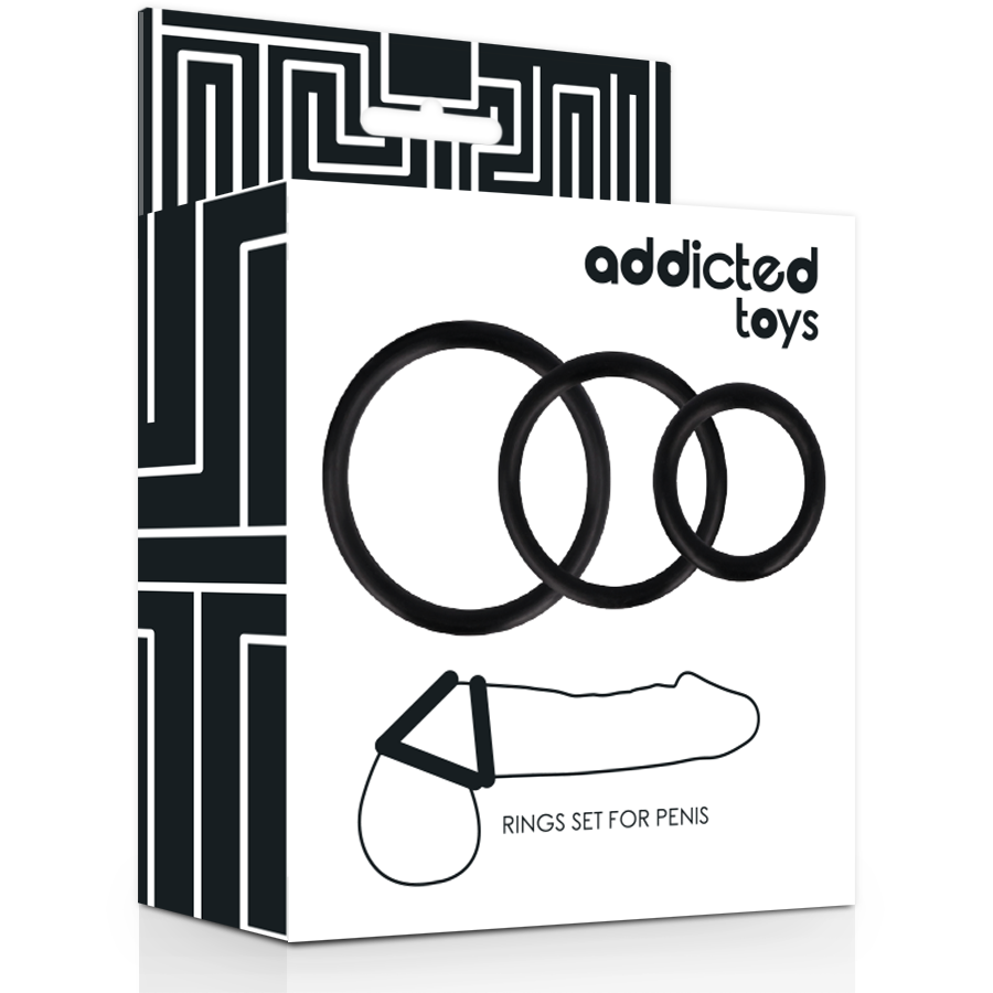 ADDICTED TOYS - RINGS SET FOR PENIS BLACK - Bild 4