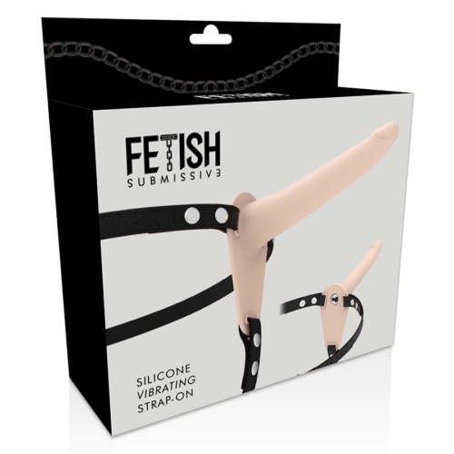 FETISH SUBMISSIVE HARNESS - FLESH SILICONE VIBRATOR 15 CM - Bild 3