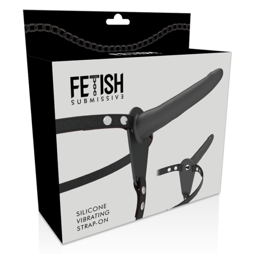 FETISH SUBMISSIVE HARNESS - BLACK SILICONE VIBRATOR 15 CM - Bild 4