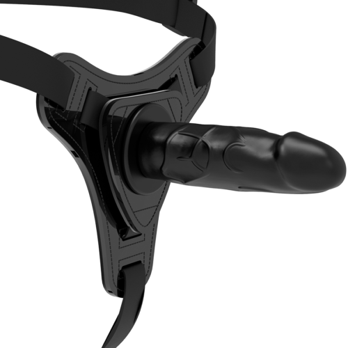 FETISH SUBMISSIVE HARNESS - REALISTIC BLACK SILICONE 15 CM - Image 3