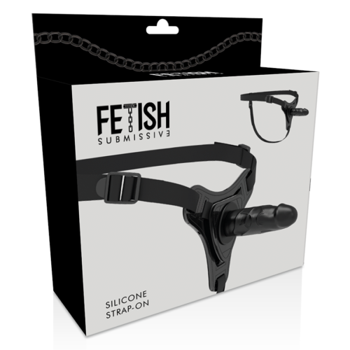 FETISH SUBMISSIVE HARNESS - REALISTIC BLACK SILICONE 15 CM - Image 5