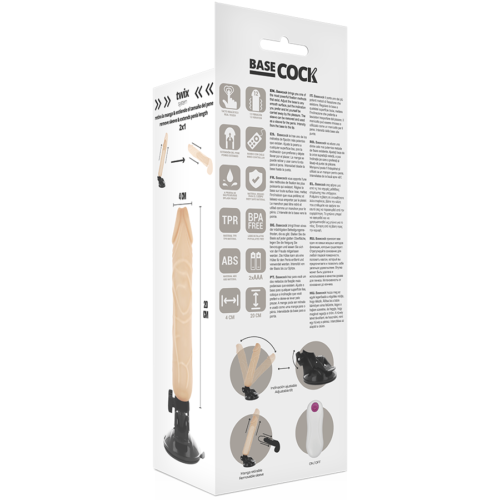 BASECOCK - REALISTIC VIBRATOR REMOTE CONTROL FLESH 20 CM -O- 4 CM - Image 5