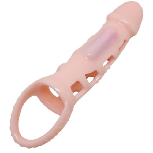 BAILE - PENIS EXTENDER COVER WITH VIBRATION AND NATURAL STRAP 13.5 CM - Image 5