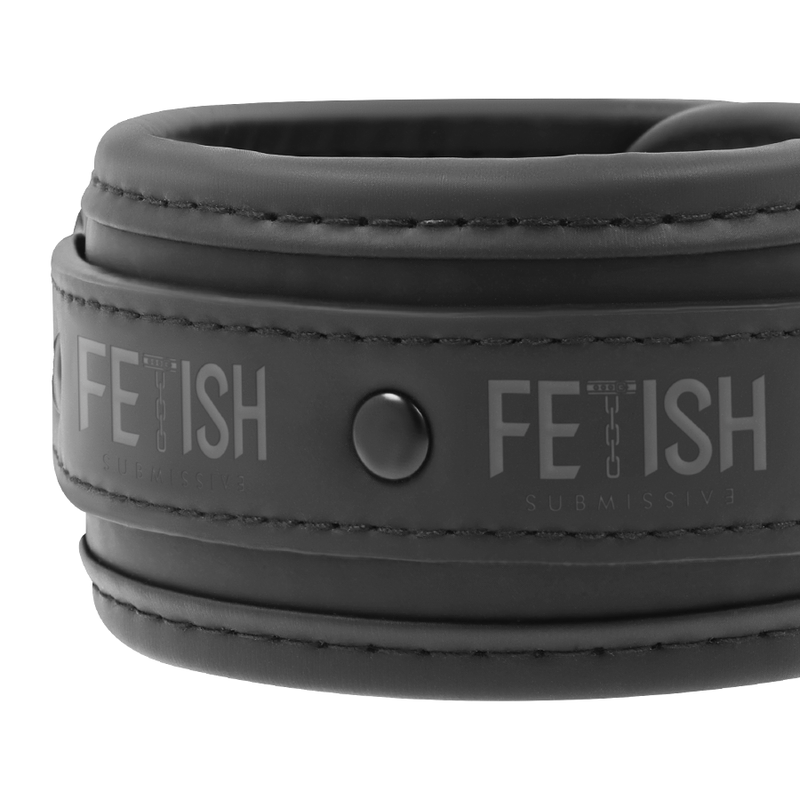 FETISH SUBMISSIVE - VEGAN LEATHER ANKLE CUFFS WITH NOPRENE LINING - Image 3