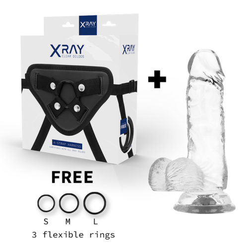 X RAY - HARNESS + CLEAR COCK WITH BALLS 15.5 CM -O- 3.5 CM - Bild 2